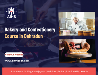 Bakery and Confectionery Course in Dehradun at AIHM Doon Students learning bakery and confectionery at AIHM Doon Hands-on bakery training in Dehradun Diploma in Bakery and Confectionery practical class Best bakery course in Dehradun classroom session